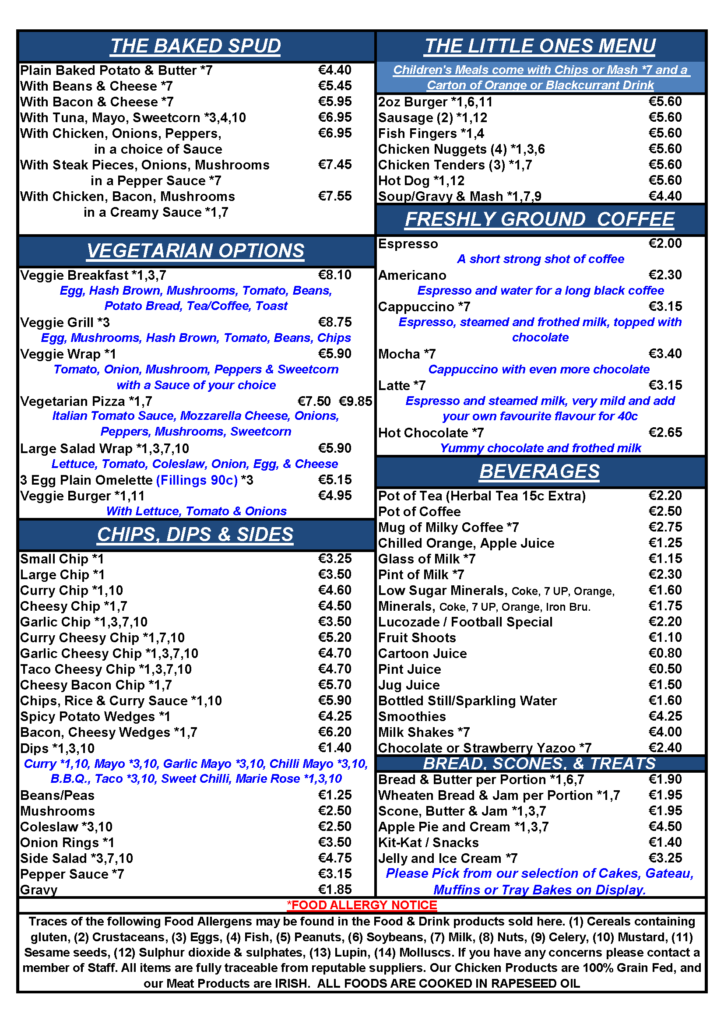 Page two menu